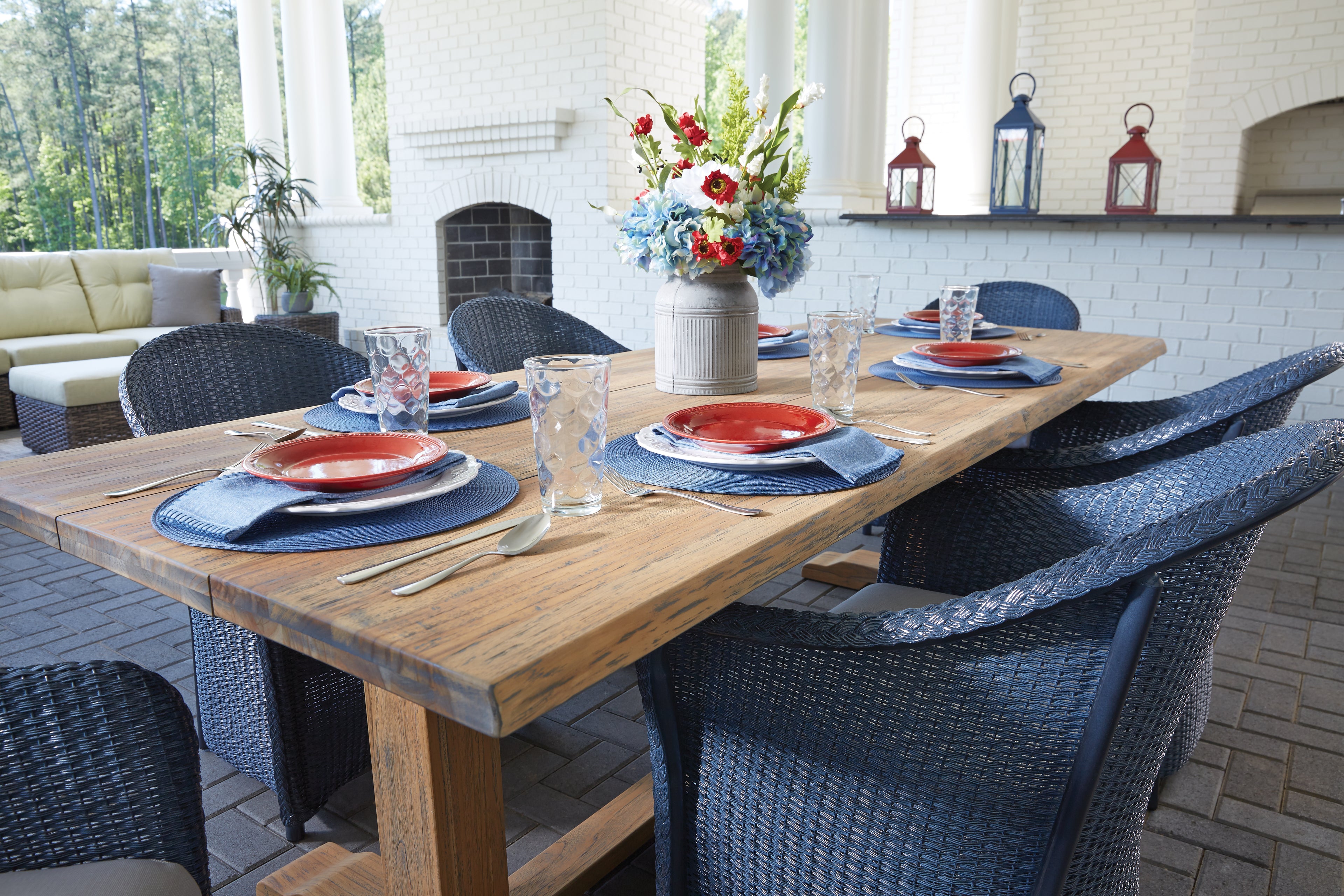 99” Rectangular Trestle Base Dining Table