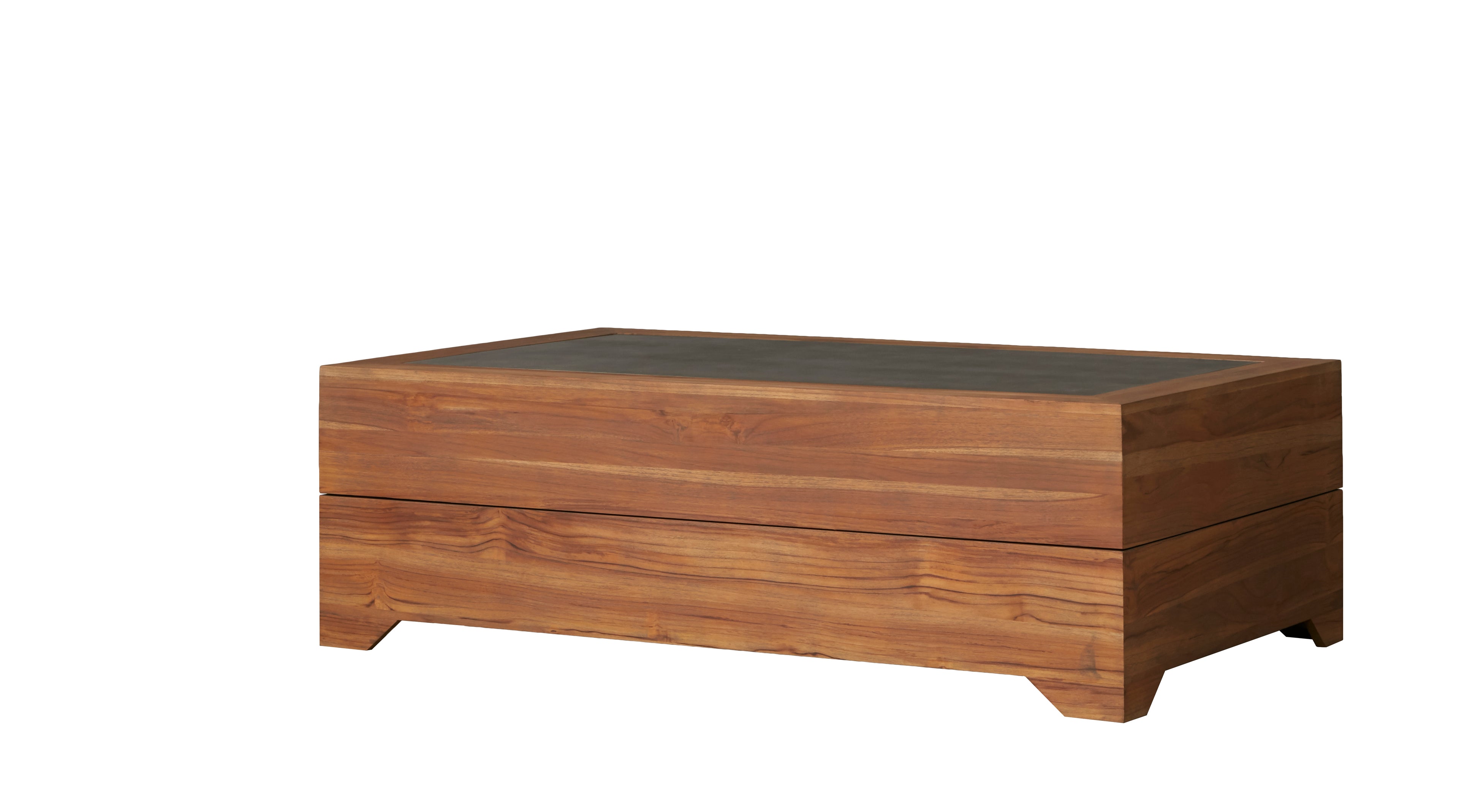54” Rect. Cocktail Table with Faux Concrete Inset