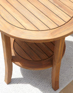 24” Round Tapered Leg End Table with Shelf